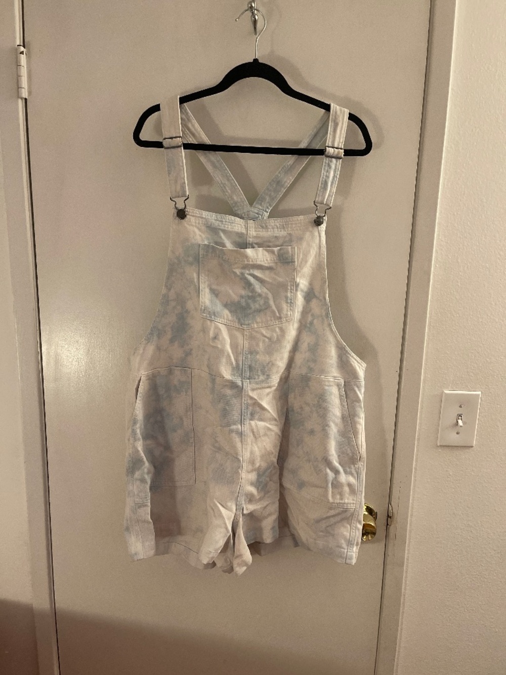 Aerie Xxl shortalls blue tie dye